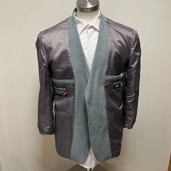Levi’s VTG 70s Action Suit Blazer Suit Jacket Sta-Prest Heathered Gray Mens 44S - Picture 5 of 8